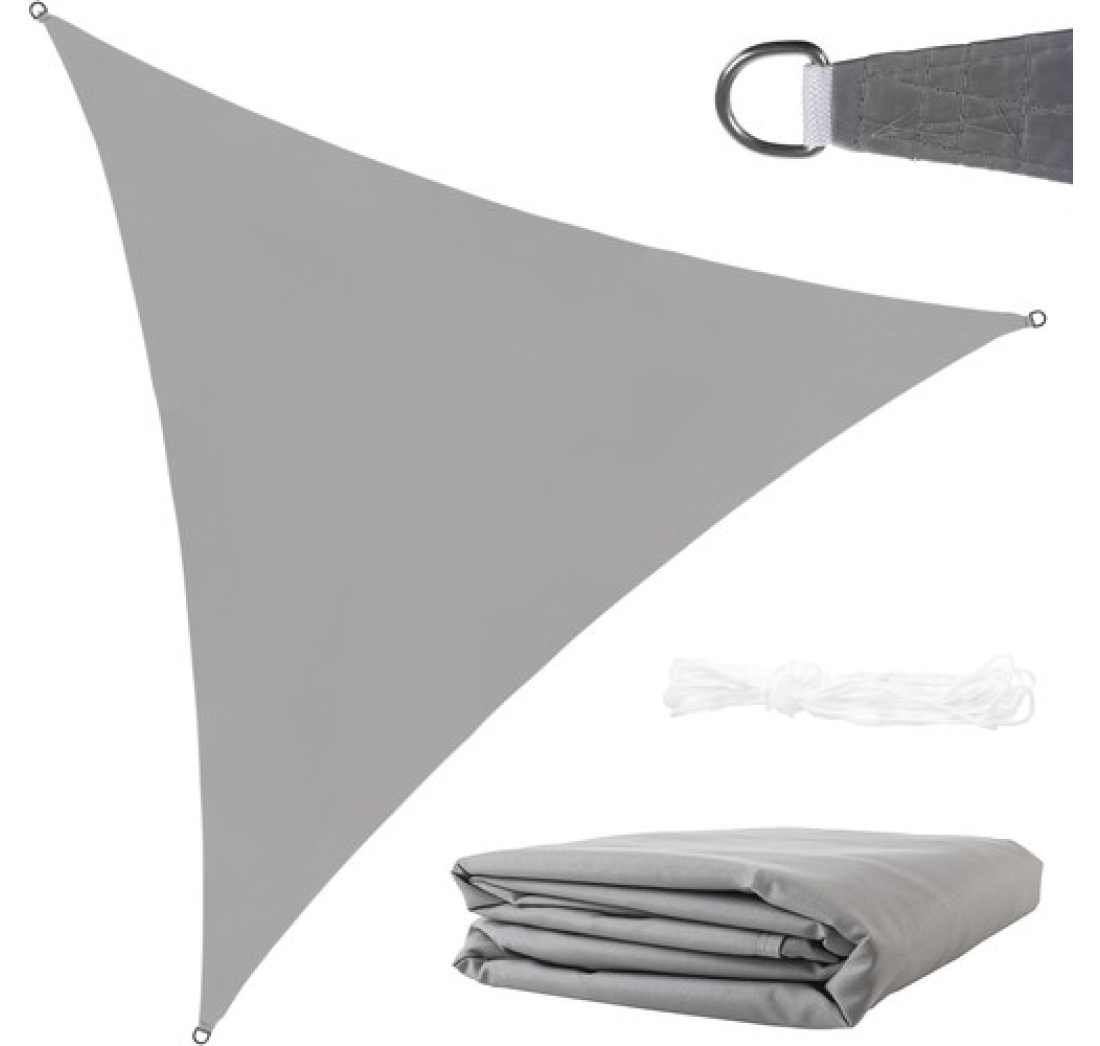 TENDA (SJENILO) ZAŠTITA OD SUNCA VODONEPROPUSNA TROKUT 3X3X3 M SIVA